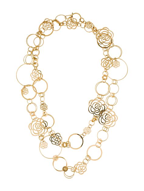 chanel camellia flower necklace